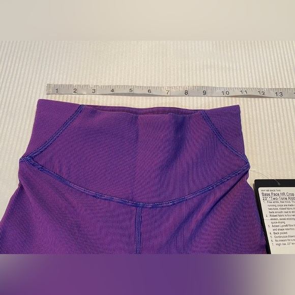 Lululemon Base Pace Hi-Rise Crop Two-Tone Ribbed Pant Leggings 23” - Picture 4 of 10